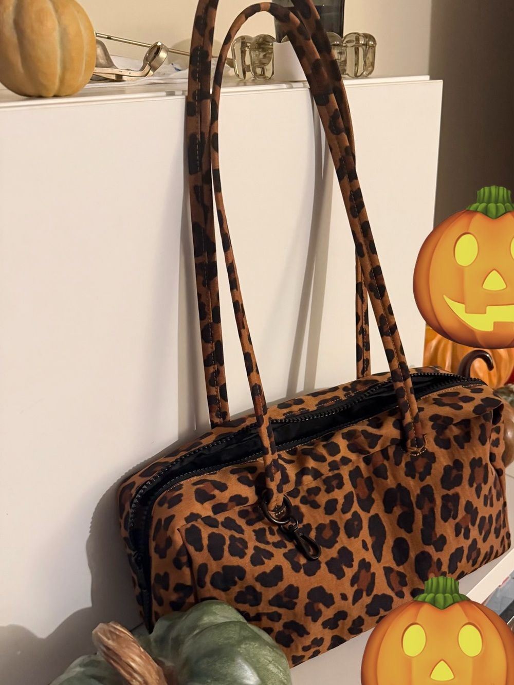 BAGGU Boweler - Leopard Print Shoulder Bag - Brown